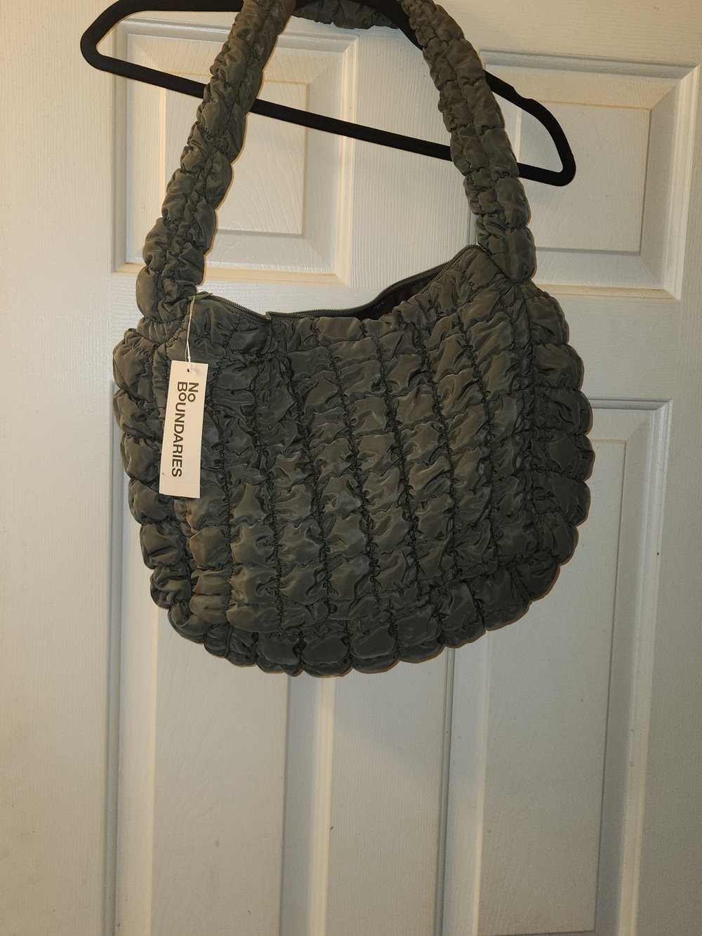 No Boundaries Quilted Olive Shoulder Bag